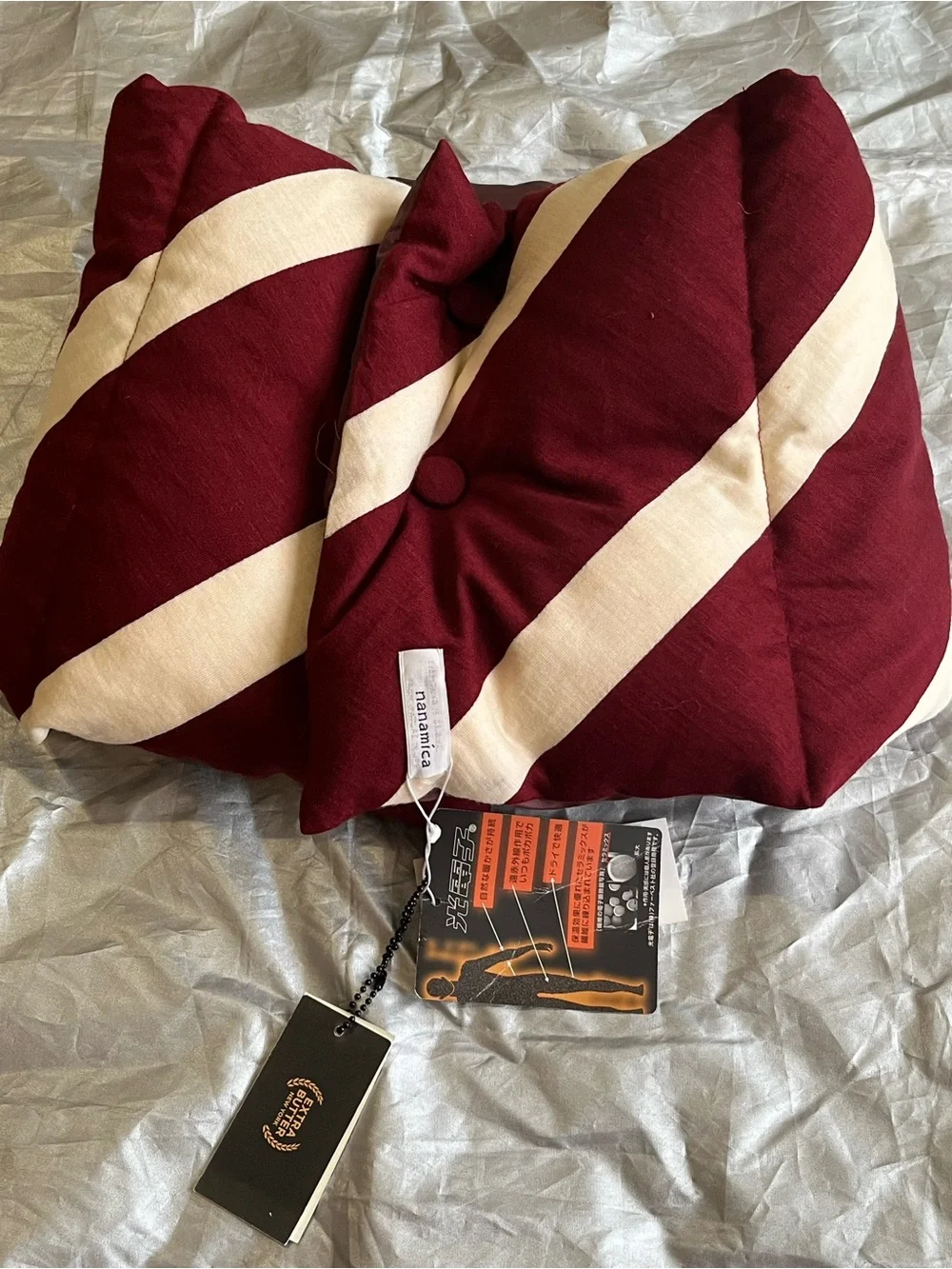 Men's Burgundy & Cream Striped Scarf – Classic Winter Accessory